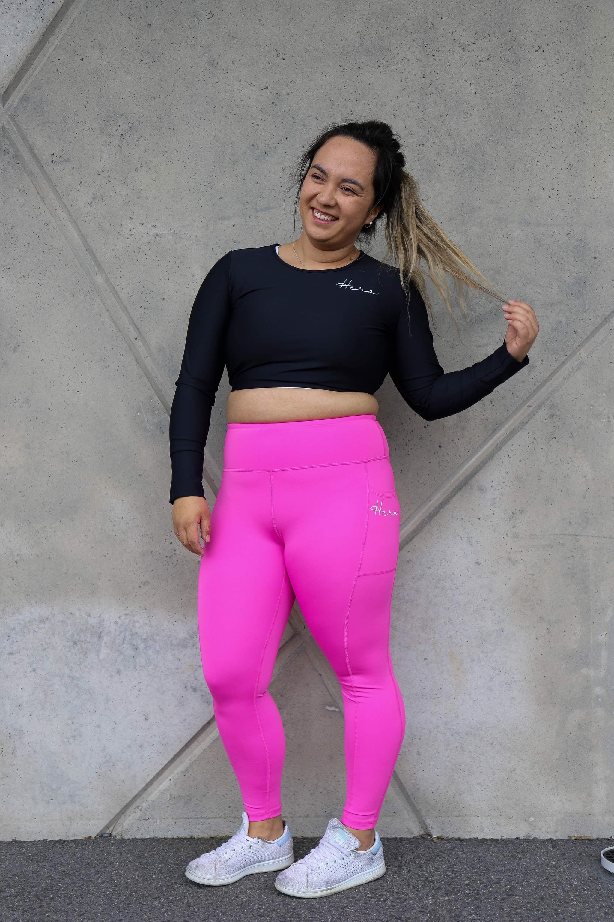 Short Girl Premium Monarch Leggings - Vibrant Pink – Hera Fitness NZ